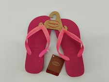 NEW Havaianas Shocking Pink Thong Flip Flops, Size 2Y  31-32 