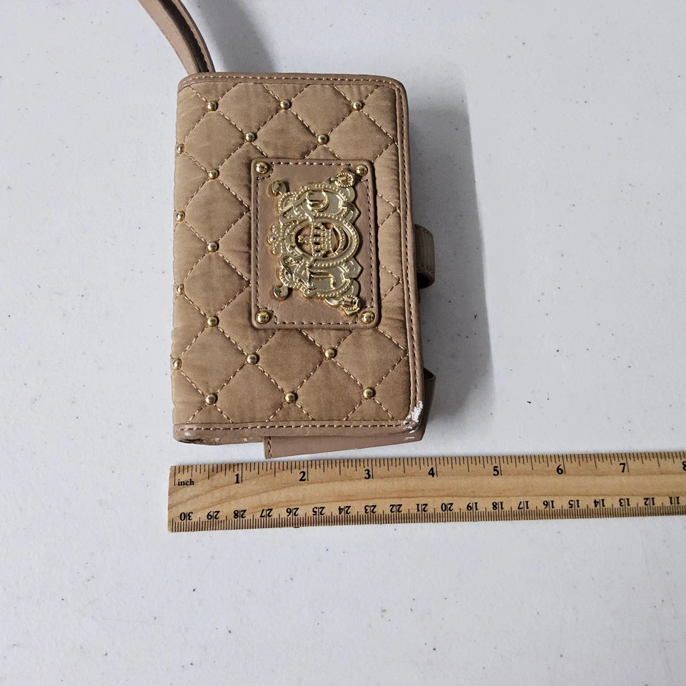 Juicy Couture Cartera Teléfono Estuche Acolchado Muñequera Portatarjetas Tostado Foto 2 de 4