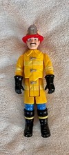 PLAYSKOOL Dollhouse 6" FIREMAN FIREFIGHTER MAN Posable with yellow coat.