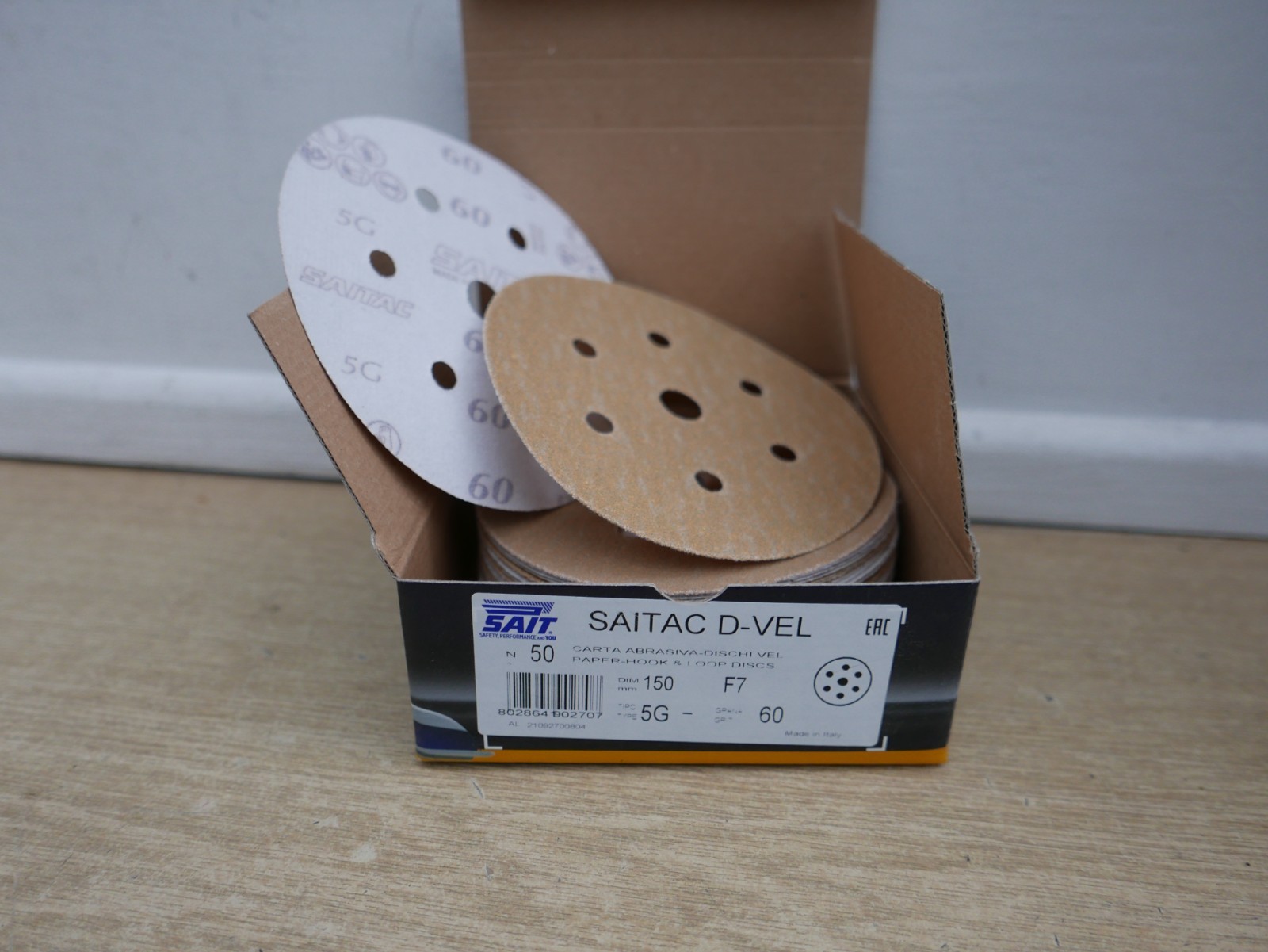 SAITAC 50 x 150mm 6"" hook & loop sander sanding discs 60 grit bosch dewalt etc