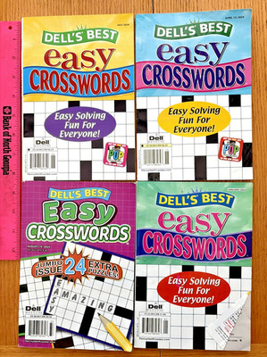 Lot of 4 DELL S BEST EASY CROSSWORDS  Rtl $22.94 Unsolved NEW w FREE SHIPPING