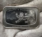 MOCATTA METALS & GOLDSMITH LTD BIG LION 1 OZ SILVER BAR THE CHARTERED MINT .999