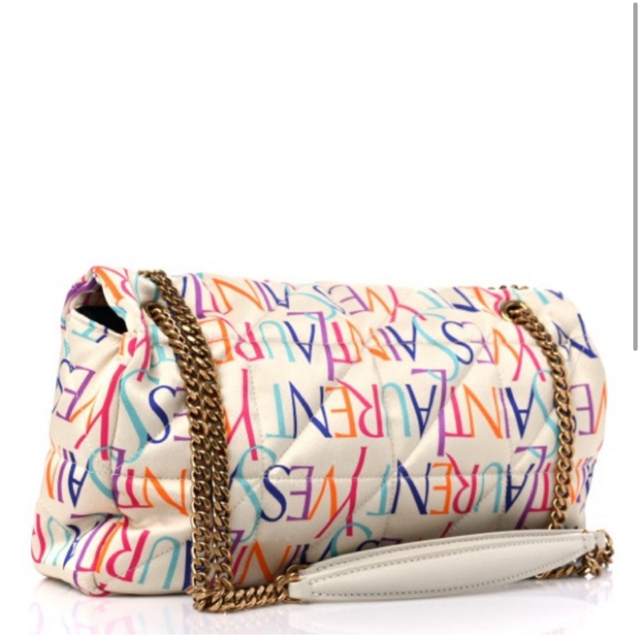 SAINT LAURENT Monogramma patchwork nuovo con etichette YSL seta Carre Rive stampa Gauche Medium Jamie $2800