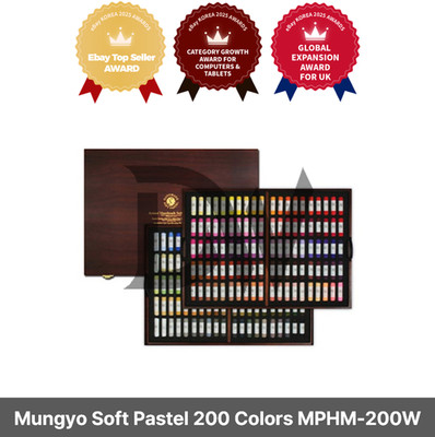Mungyo Gallery MPHM-200W Artists' Handmade Soft Pastel Wood Box of 200 Colors