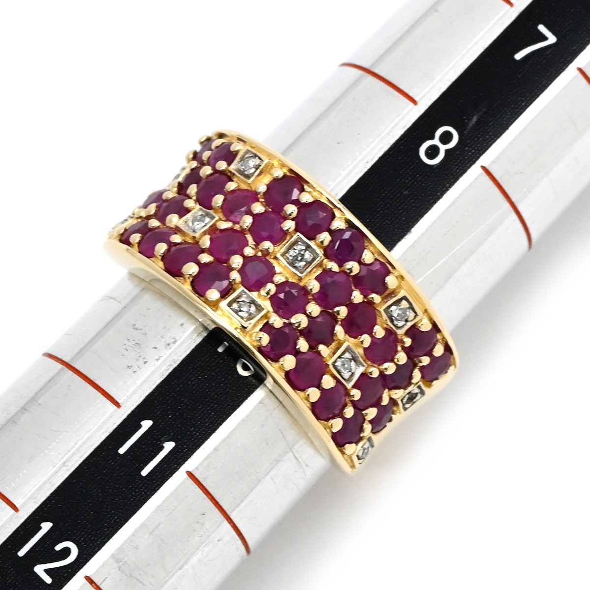 Ring ring Ruby da Earring K10YG Ruby diamond Yell… - image 4