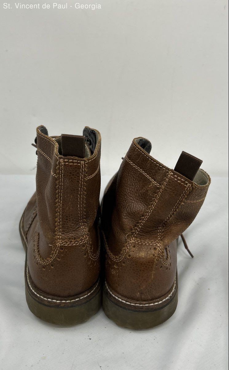 Clarks Brown Solid Wingtip Brogue Leather Boot Me… - image 5