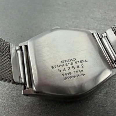 R*3様 SEIKO DELICA 2415-7040 自動巻き 腕時計 中古品 Seiko Delica Automatic Watch Women 29mm Green Dial Steel Date 2415