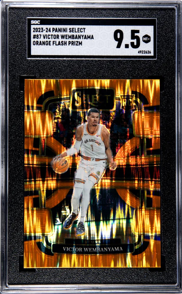 2023 Panini Select Victor Wembanyama #87 Orange Flash Prizm SGC 9.5