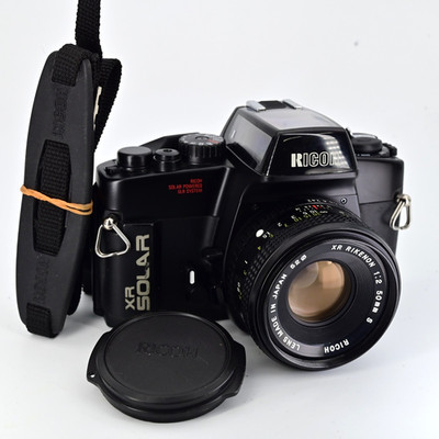 Rare!! Ricoh XR Solar Powered 35mm K-Mount SLR Film Camera XR Rokinon S 50mm f2
