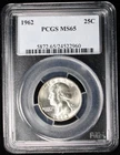1962 Washington Silver Quarter 25c PCGS MS65