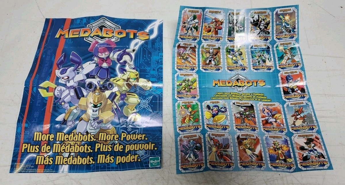 Medabots Figure Lot w/Cards, Dice & Posters - Samurai, Warbandit