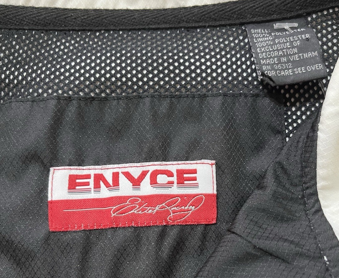 Vintage Enyce Racing Jacket Mens Large Black/White Full Zip Hip