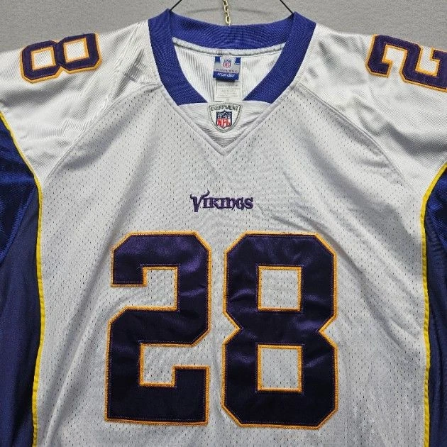 Camiseta deportiva grande blanca púrpura de la NFL de los Minnesota Vikings Adrian Peterson #28 Foto 2 de 4