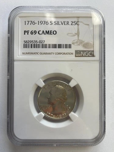 1776 - 1976 S NGC PF69 Ultra Cameo Proof Silver Washington Quarter Bicentennial