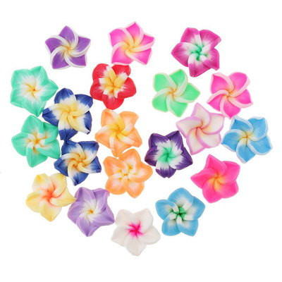 20 Stück Gemischte Farben Plumeria Rubra Polymer Ton Perlen für