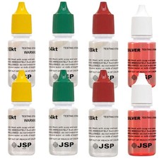 Gold Testing Kit 2x10k 2x14k 2x18k  2xSilver Solution Acid Test Authenticity