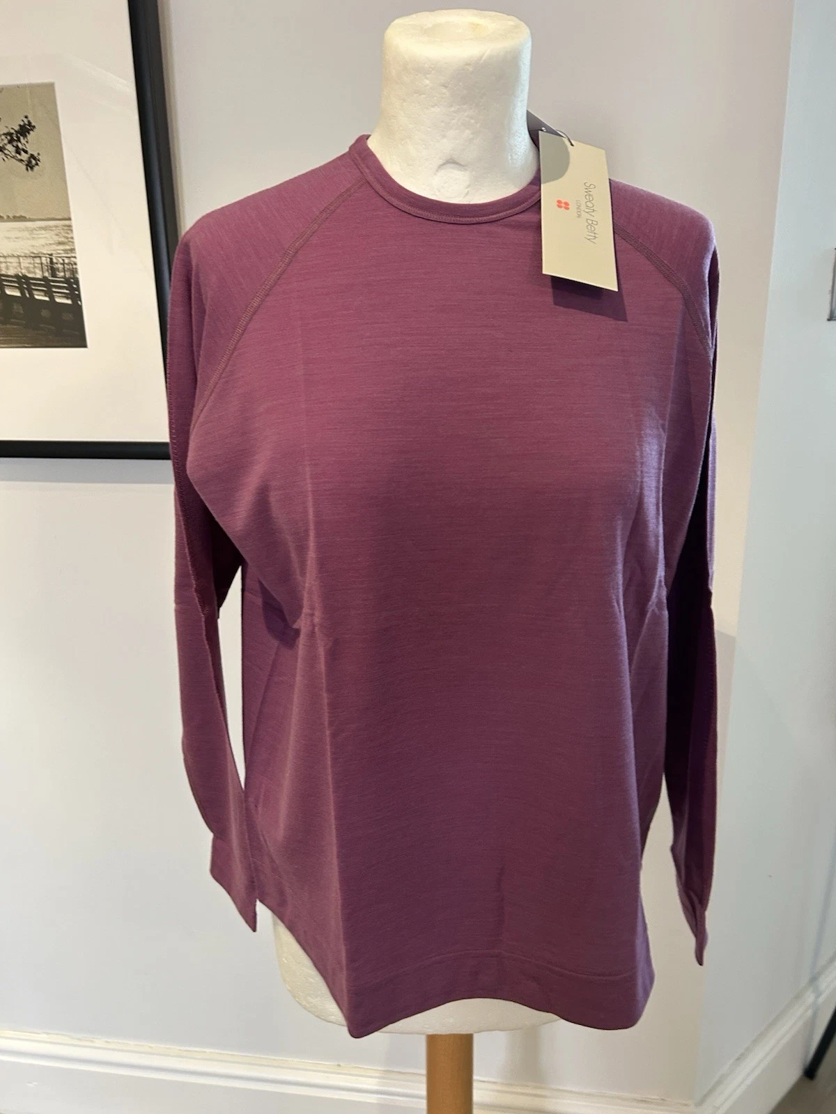 BNWT Sweaty Betty Merino Long Sleeve Running Base Layer Top Purple Small RRP £80