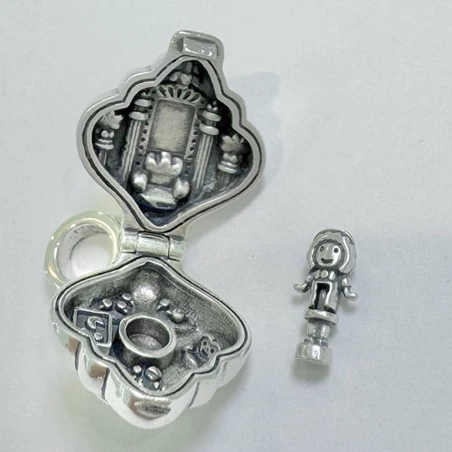 Polly Pocket Polly's Tea Time Locket Sterling silver charm for necklace bracelet