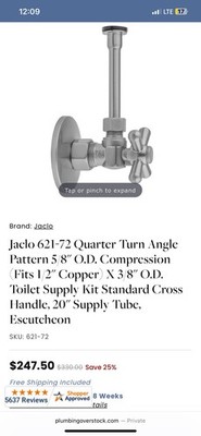 Jaclo 621-72-pew Complete Toilet Supply Kit