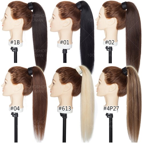 THICK 100% Remy Human Hair Claw Ponytail Wrap Clip In Extensions Balayage Braid - Picture 9 of 32