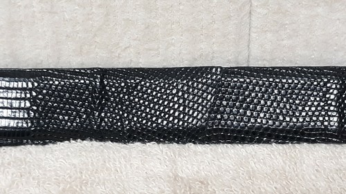 JAMES REID, LTD. - 925 STERLING SILVER 14K GOLD - Black LIZARD Belt - Size 34 - Picture 9 of 12