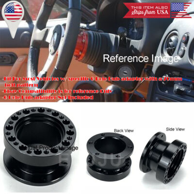 2'' Black Steering Wheel 6 Hole Hub Extender Extension Spacer For Subaru Mazda