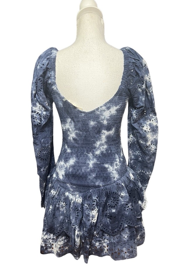 LoveShackFanvy Cedria Dress in Midnight Hand Dye Size S Tie Dye Smocked ...