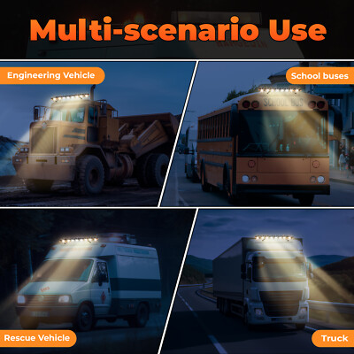 LED 48'' Strobe Light Bar Amber Beacon Warn Tow Truck Emergency Lamp Waterproof