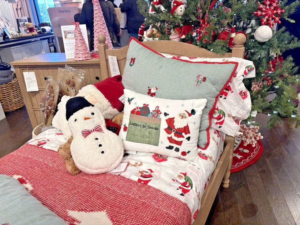 Almohada Pottery Barn Navidad Santa Letra Seuss Regalo de Vacaciones Fiesta Niño Niña \ Foto 3 de 4