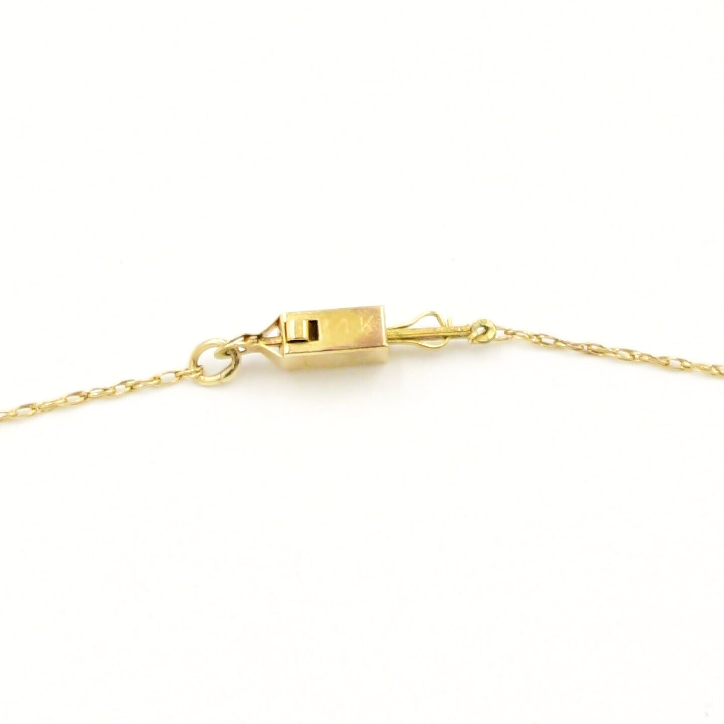14k Yellow Gold Diamond Heart Love Chain Link Nec… - image 5