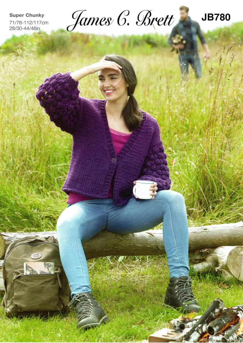 James C Brett JB780 Knitting Pattern Womens Cardigan in Amazon Super Chunky