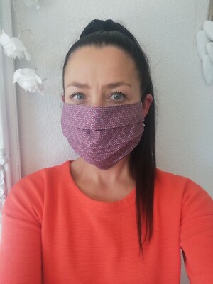 Baumwoll Gesichtsmaske doppellagig waschbar wiederverwendbar dunkelrot100% Baumwolle hochwertig
