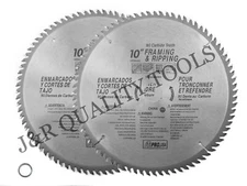 2 10"  CIRCULAR TABLE MITER SAW BLADES CARBIDE 80T