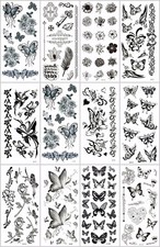 10 sheets cool wrist tattoos guys butterfly rose temporary tattoo