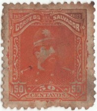 El Salvador 1893 50c orange...used stamp