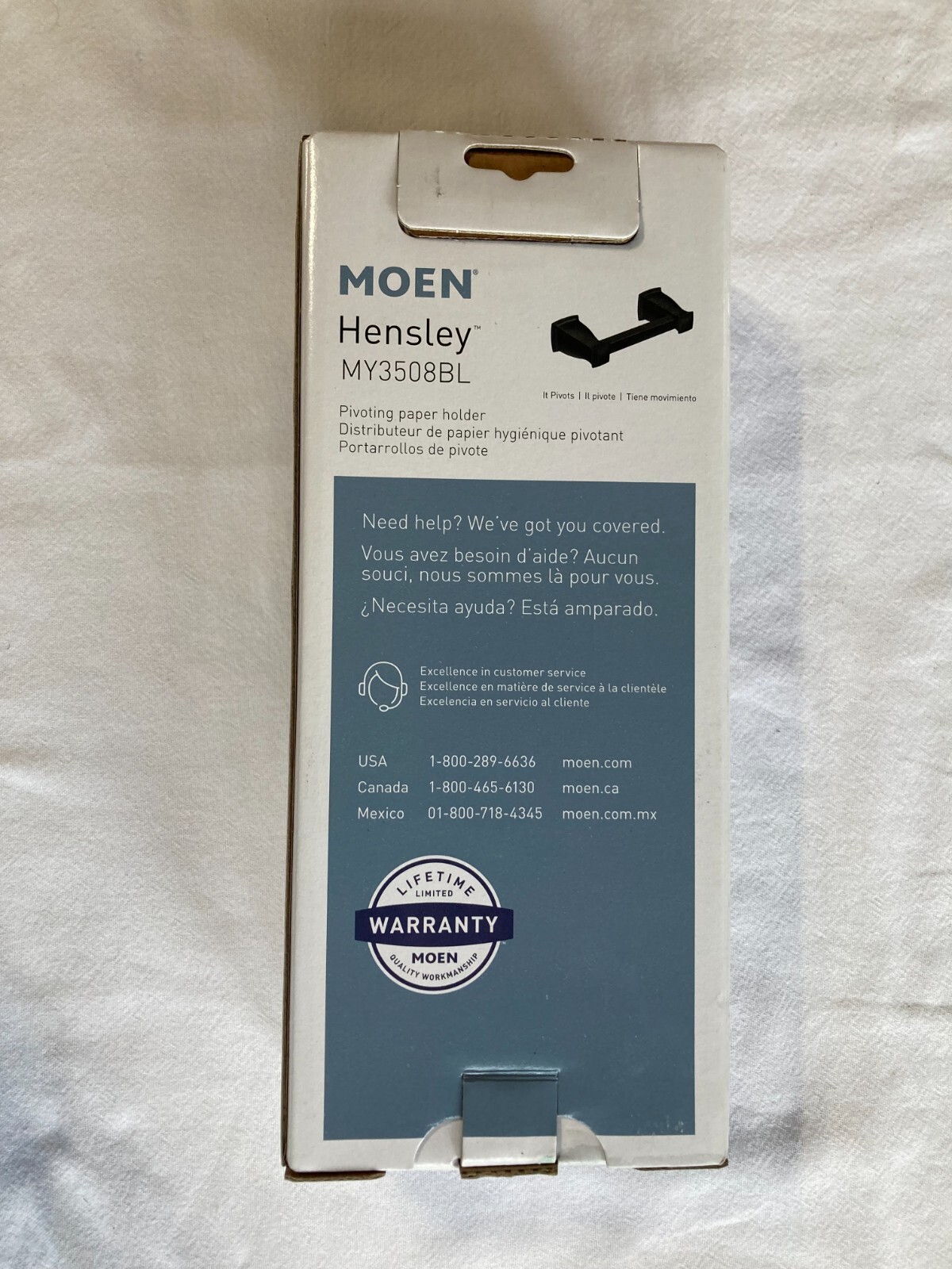Moen MY3508BL Hensley Bathroom Pivoting Toilet Paper Holder, Matte