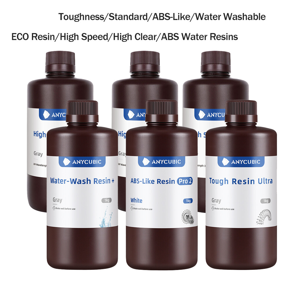 Resinas de impresora 3D UV 3D lavables con dureza/estándar/ECO/similar a ABS/elvables al agua 3 kg