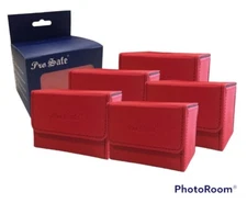 5x Pro Safe RED Premium Deck Case Faux Leather Magnetic Microfiber lot 5 34162