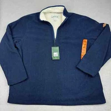 NEW ⭐ Orvis Sweater Men’s XXL Brighton 1/4 Zip Pullover Sherpa Lined Fleece Navy