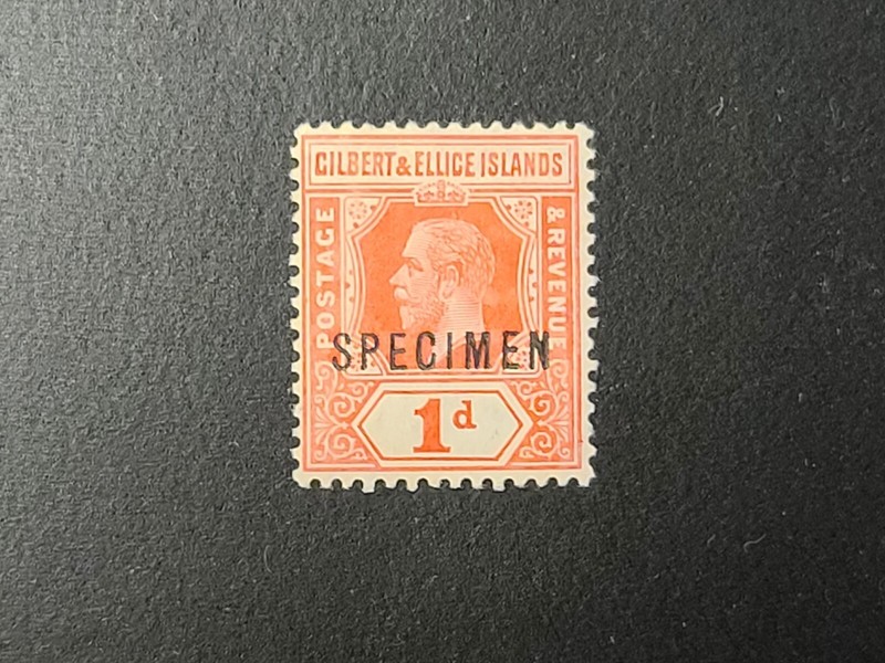 GILBERT and ELLICE ISLANDS SPECIMEN STAMP KGV 1d MINT NICE OLD Specimen Stamp
