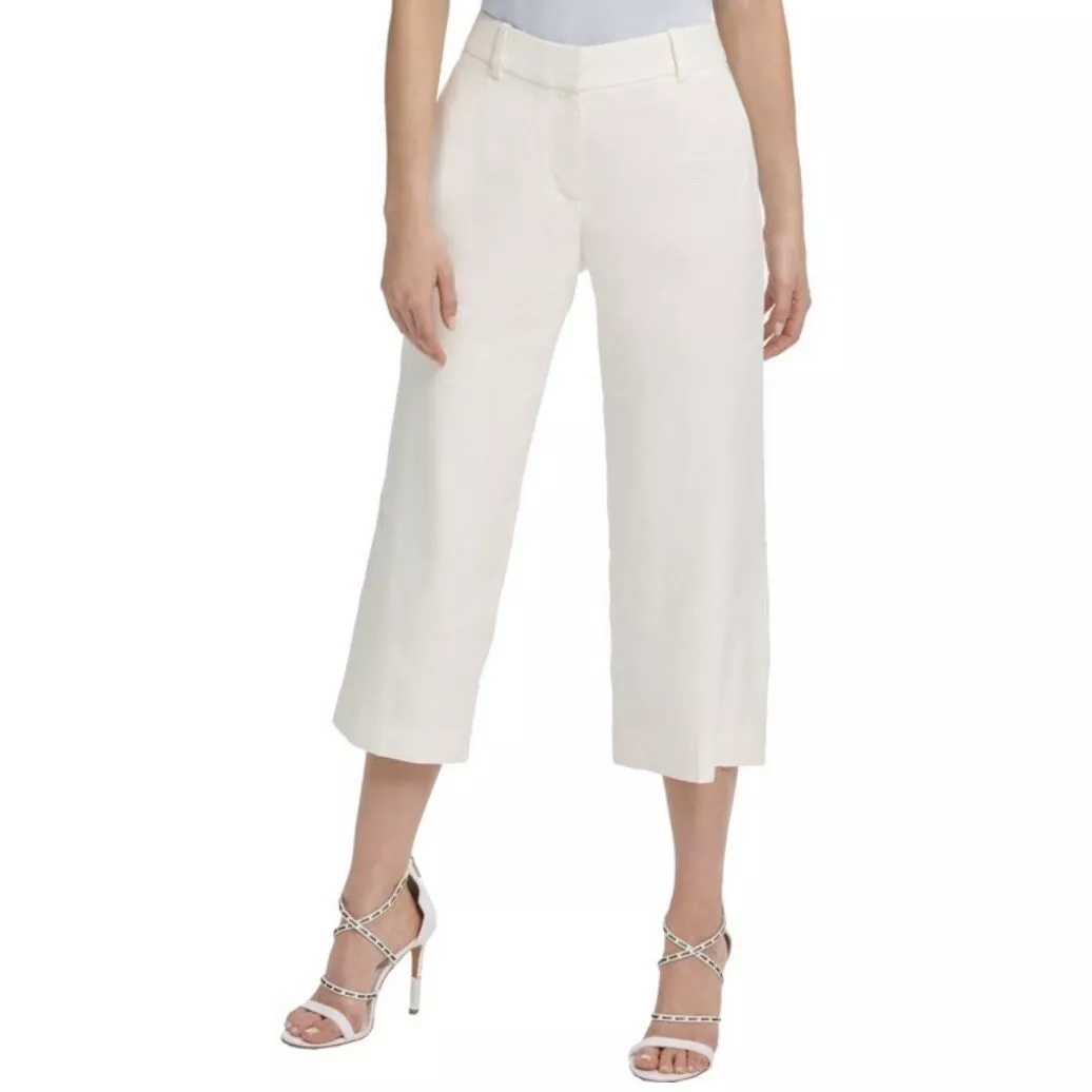 Dkny wide leg cropped pants clearance