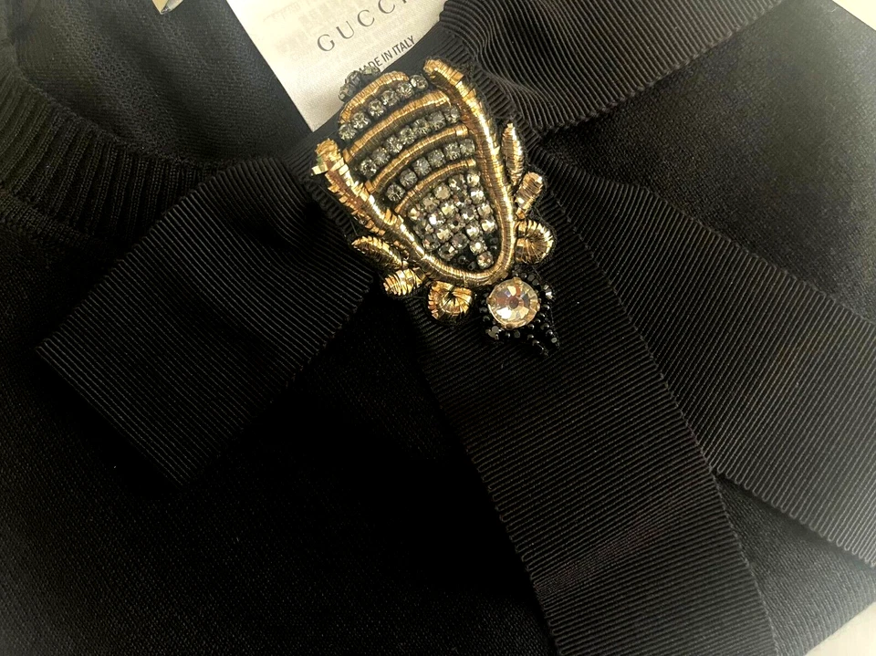 GUCCI MAGLIA DONNA CASCIMIRE NERO TAGLIA L CON SCATOLA - Immagine 3 di 4