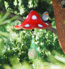 Ceramic Bird Feeder Mushroom Midi H46cm Midene Handmade Garden Decor