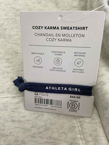 Athleta Girl Cozy Karma Sweatshirt Cream White Size XXL/16 - Picture 5 of 11