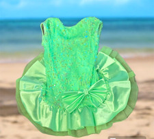 Leotard Weissman Dance Costume Green Girls Size IC Small 3 years old
