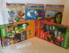Veggie Tales  Lot of 5 VHS Tapes  Christian Values Bible Stories Cartoons