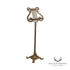 VINTAGE BRASS LYRE MUSIC STAND