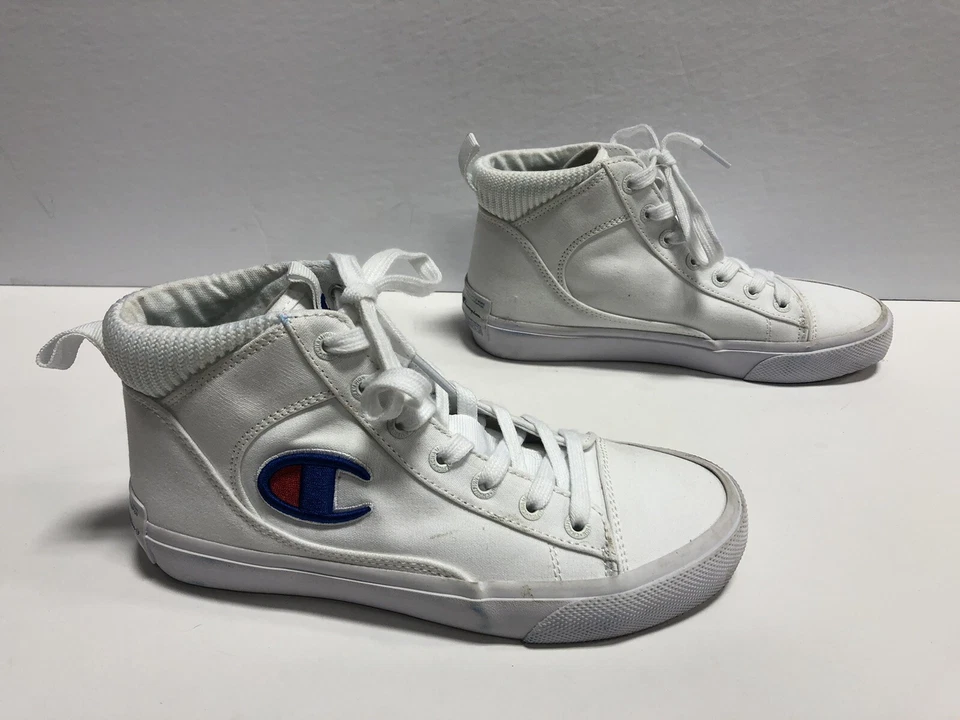 Champion, Zapatilla Deportiva de Lona Alta Blanca, Juvenil Niño Talla 4.5 M Foto 4 de 4