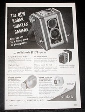 1948 OLD MAGAZINE PRINT AD, NEW EASTMAN KODAK DUAFLEX CAMERA, START PHOTOGRAPHY 