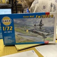 SMER Focke Wulf FW 190 D-9 1/72 Scale Plastic Model Kit 0874 New in Box Vintage 